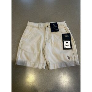 US Polo Assn. Toddler Boy 4 Light Khaki Flat Front Shorts Adjustable Waist NWT